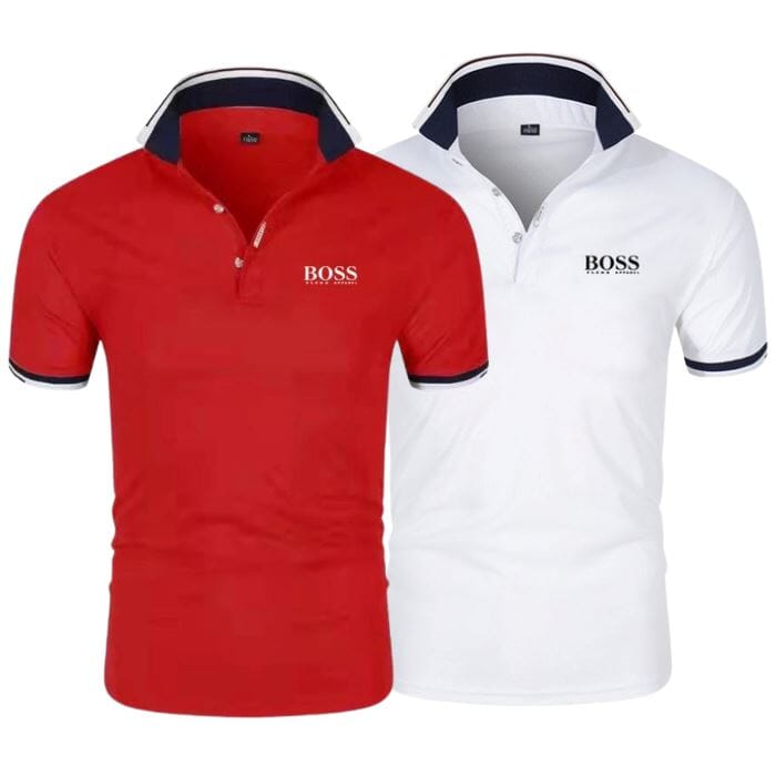 [BUY 1, GET 2] 2-Pack Essential Boss Polo Shirts Bernard Grimberg White + Red S 