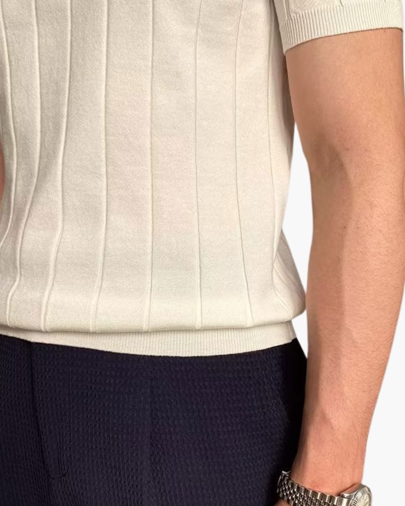 Cannes Ribbed Cotton Polo Bernard Grimberg 