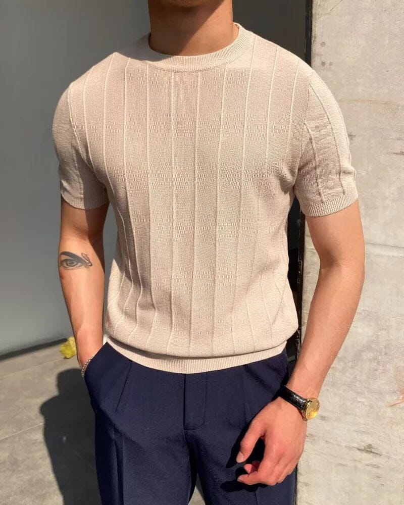 Cannes Ribbed T-Shirt Bernard Grimberg WorldWide Beige M 