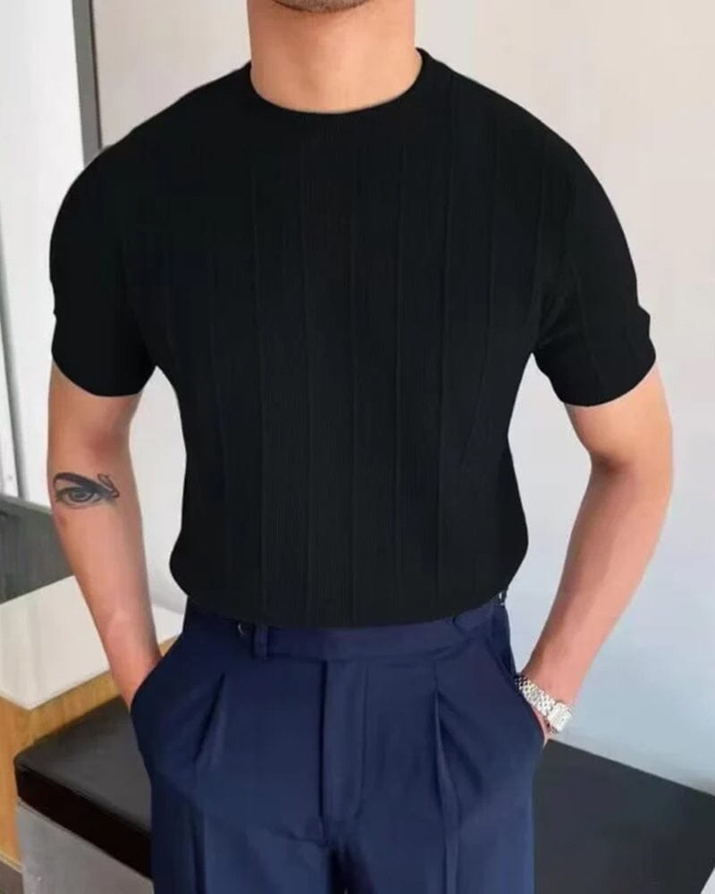 Cannes Ribbed T-Shirt Bernard Grimberg WorldWide Black M 