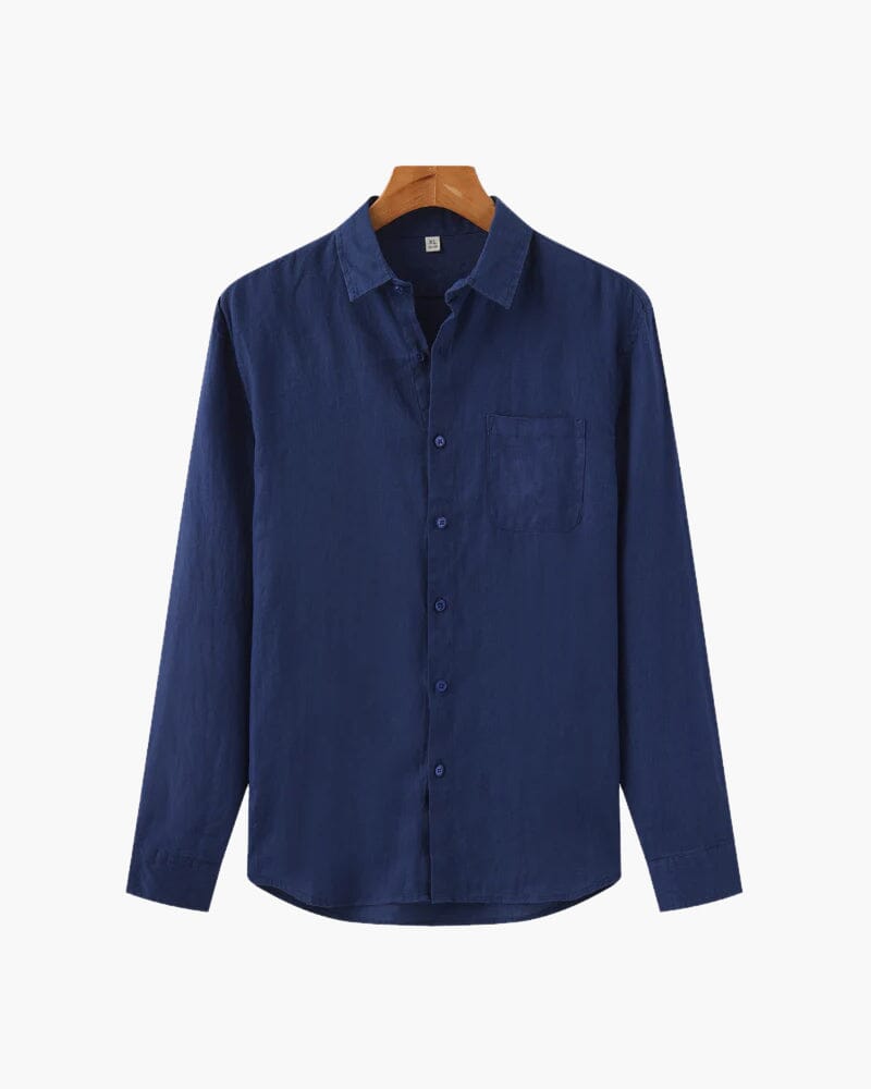 Cape Town - 100% Linen Shirt Bernard Grimberg WorldWide Blue S 