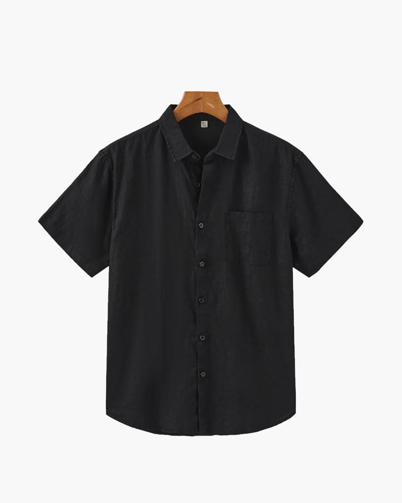 Cape Town - Linen Shirt (Shortsleeve) Bernard Grimberg WorldWide Black S 