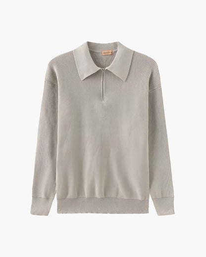 Cesare Half Zip Sweater Bernard Grimberg Light Gray S 
