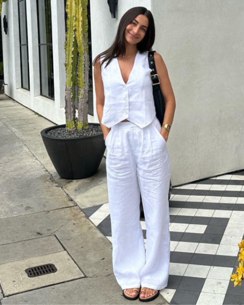 Classy Lady - Linen Two-piece Set Bernard Grimberg Women 