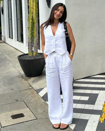 Classy Lady - Linen Two-piece Set Bernard Grimberg Women 
