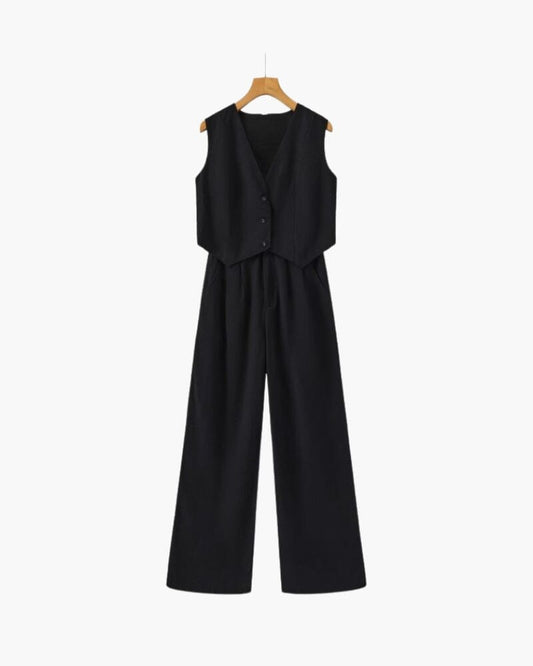Classy Lady - Linen Two-piece Set Bernard Grimberg Women Black S 