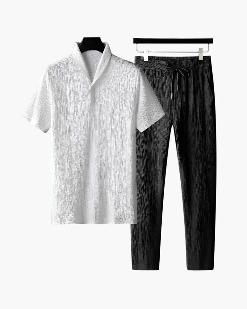 Cotton Polo & Pantalon Set 0 oldmoneystyle Black & White S 