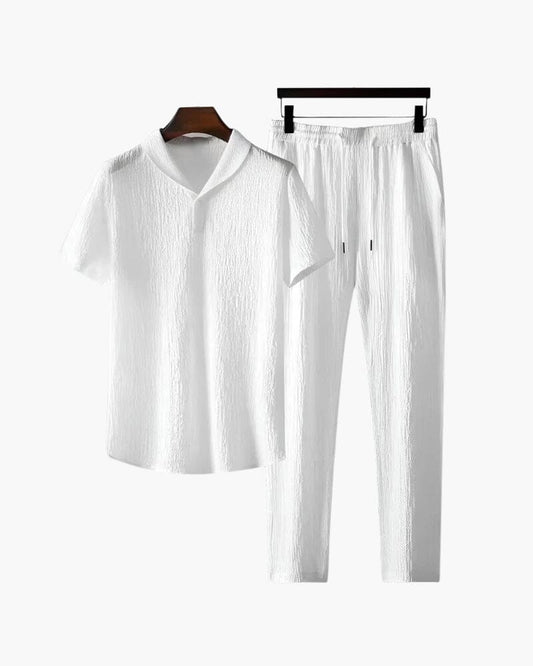 Cotton Polo & Pantalon Set 0 oldmoneystyle White S 