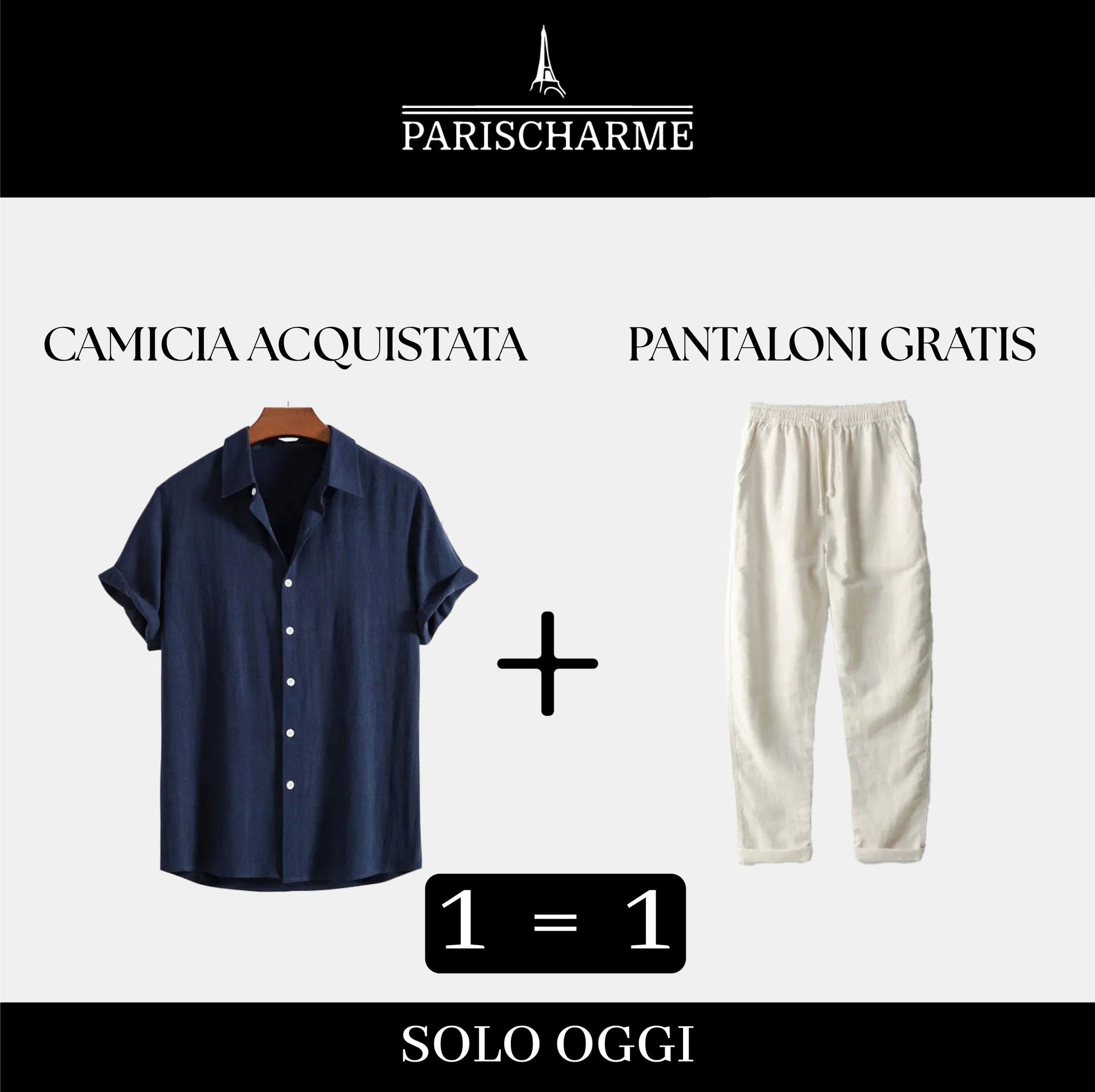 Duo di Lino: Camicia acquistata, pants in omaggio! Bernard Grimberg Navy blue S 