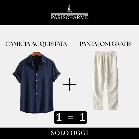 Duo di Lino: Camicia acquistata, pants in omaggio! Bernard Grimberg Navy blue S 