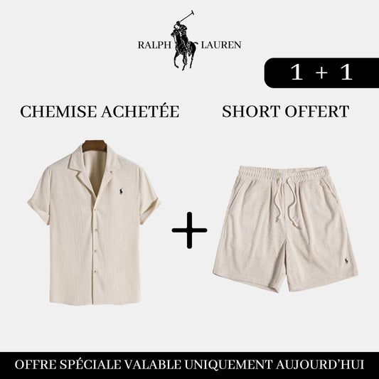 Exclusive Pack: Elegant Shirt + Free Shorts Bernard Grimberg Beige S 