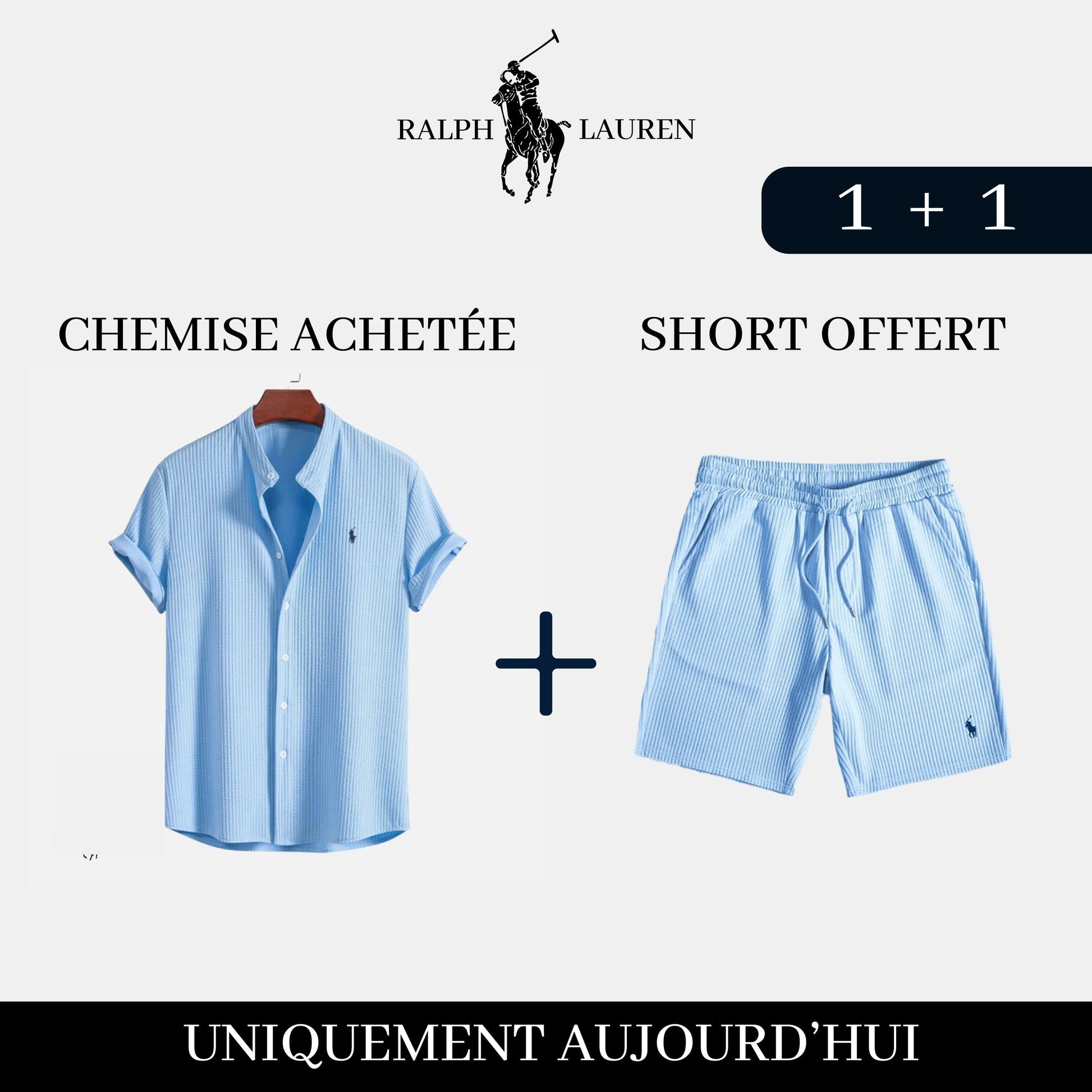 Exclusive Pack: Elegant Shirt + Free Shorts Bernard Grimberg Blue S 