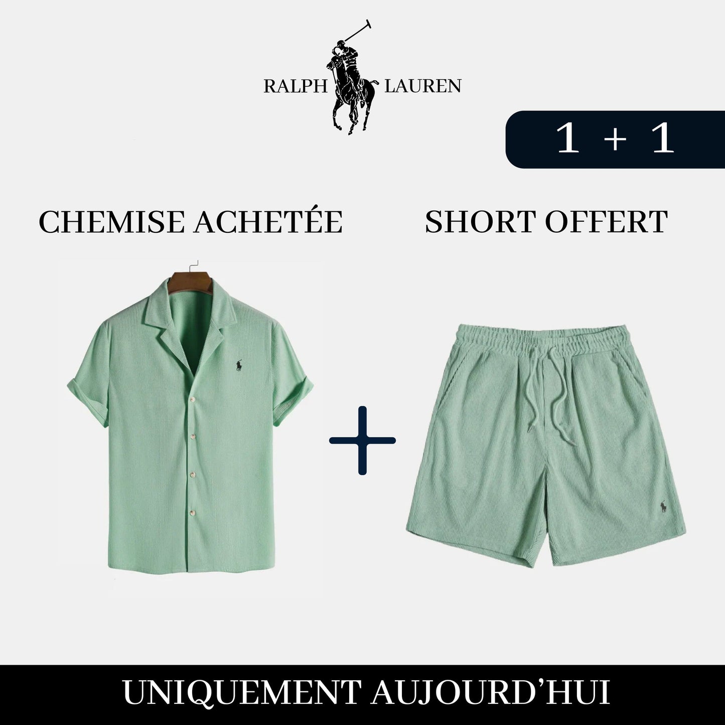 Exclusive Pack: Elegant Shirt + Free Shorts Bernard Grimberg Green S 