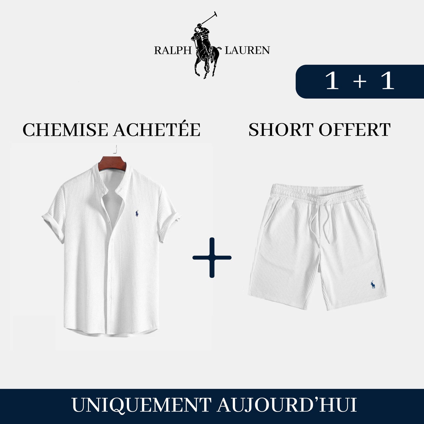 Exclusive Pack: Elegant Shirt + Free Shorts Bernard Grimberg White S 