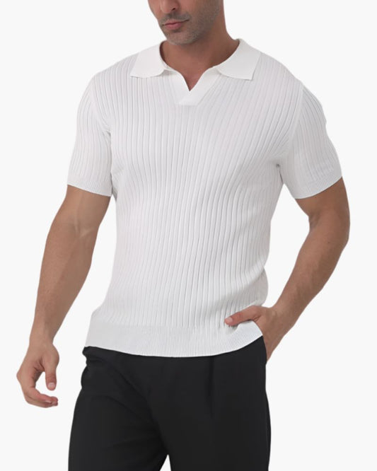 Florence - Ribbed Cotton Polo Bernard Grimberg WorldWide White S 