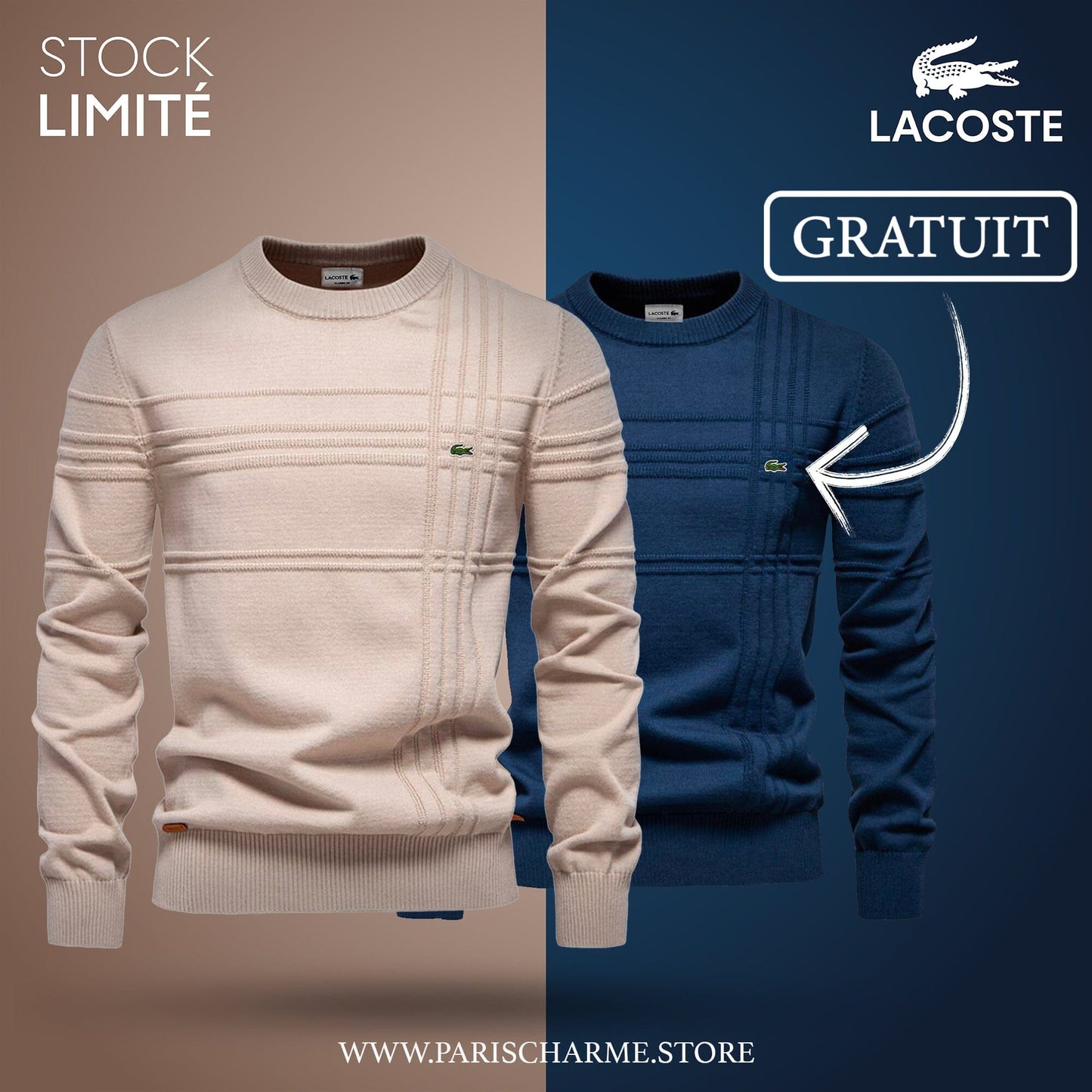 LC™ 1+1 Textured Men's Sweater (CLEARANCE) Bernard Grimberg Beige S 