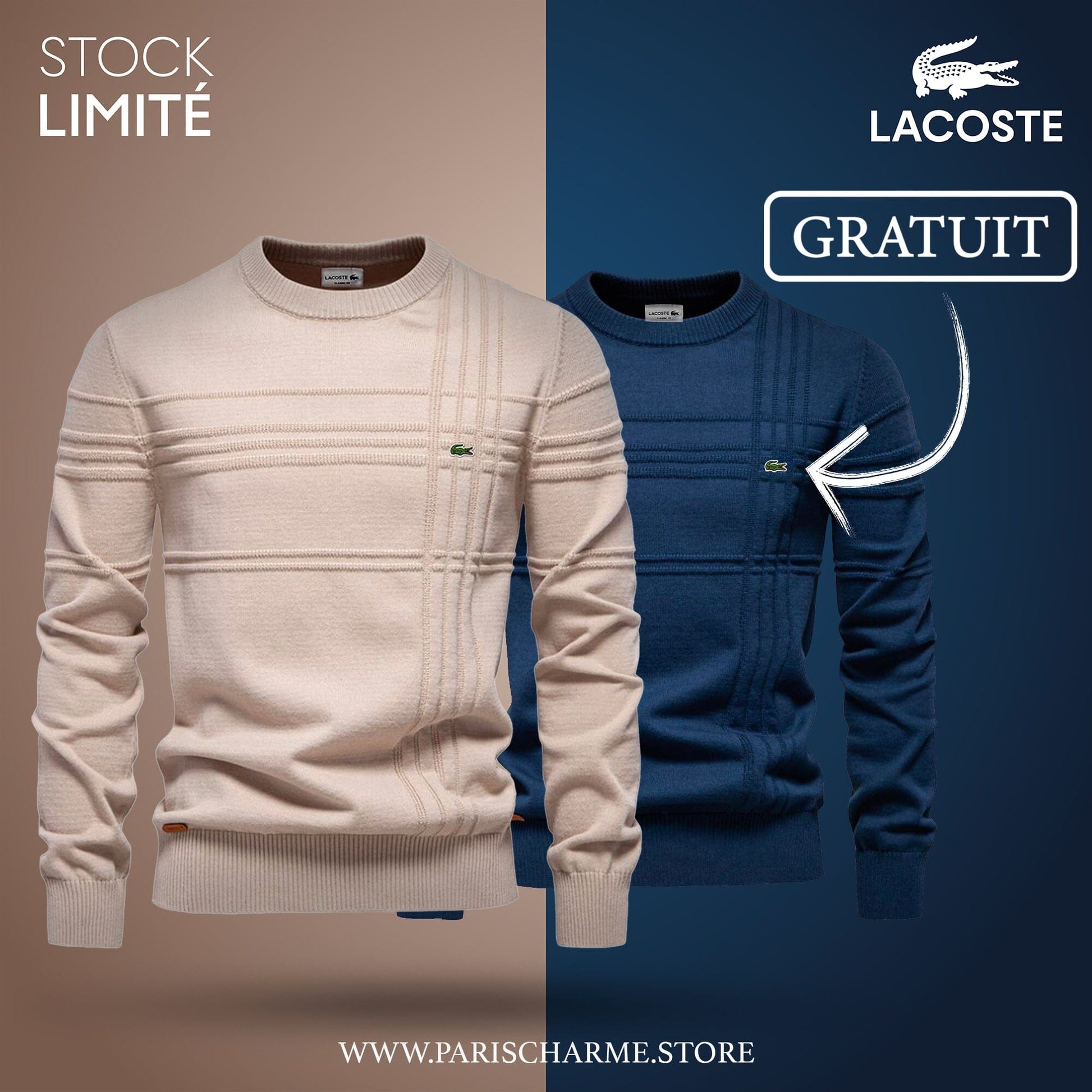 LC™ 1+1 Textured Men's Sweater (CLEARANCE) Bernard Grimberg Beige S 