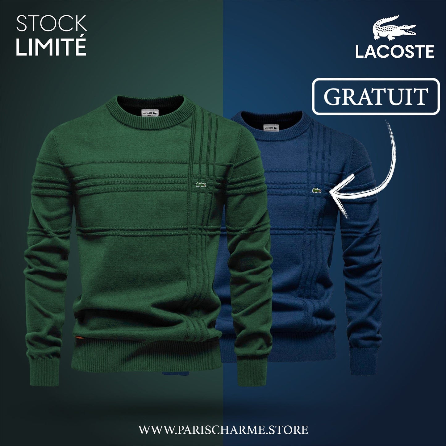LC™ 1+1 Textured Men's Sweater (CLEARANCE) Bernard Grimberg Green S 