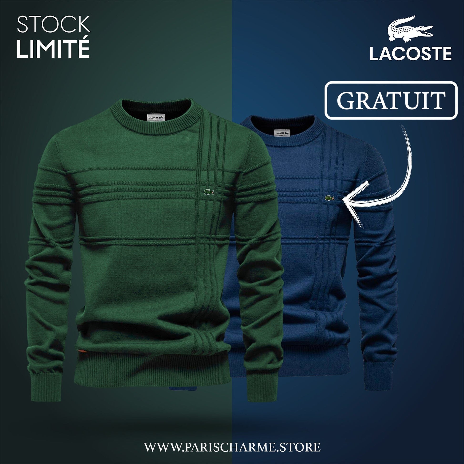 LC™ 1+1 Textured Men's Sweater (CLEARANCE) Bernard Grimberg Green S 