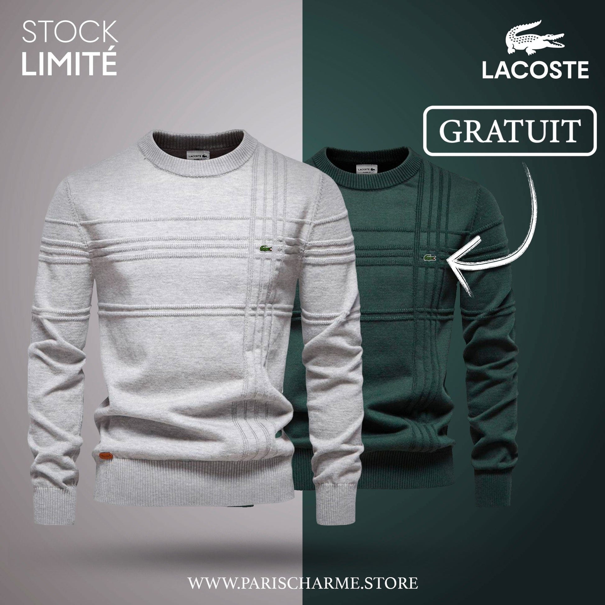 LC™ 1+1 Textured Men's Sweater (CLEARANCE) Bernard Grimberg Light gray S 
