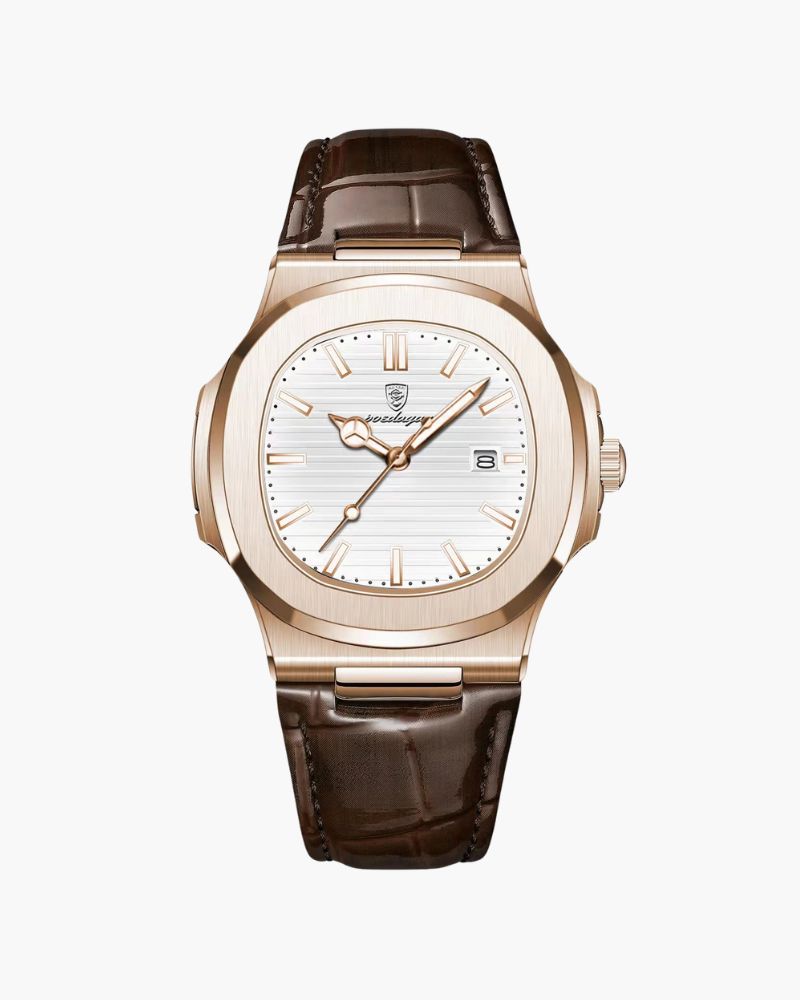 Lisbon Leather Watch Bernard Grimberg White 