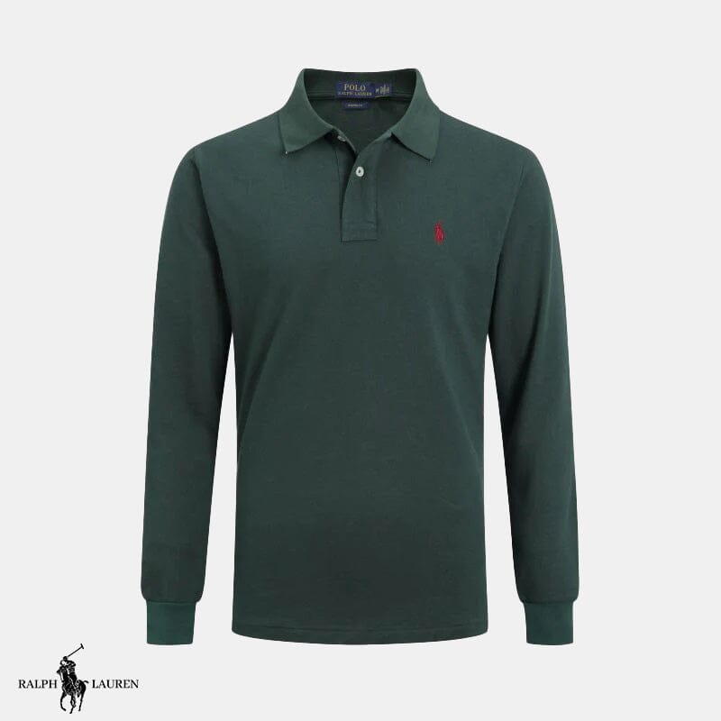 Long-sleeved polo shirt Bernard Grimberg Green S 