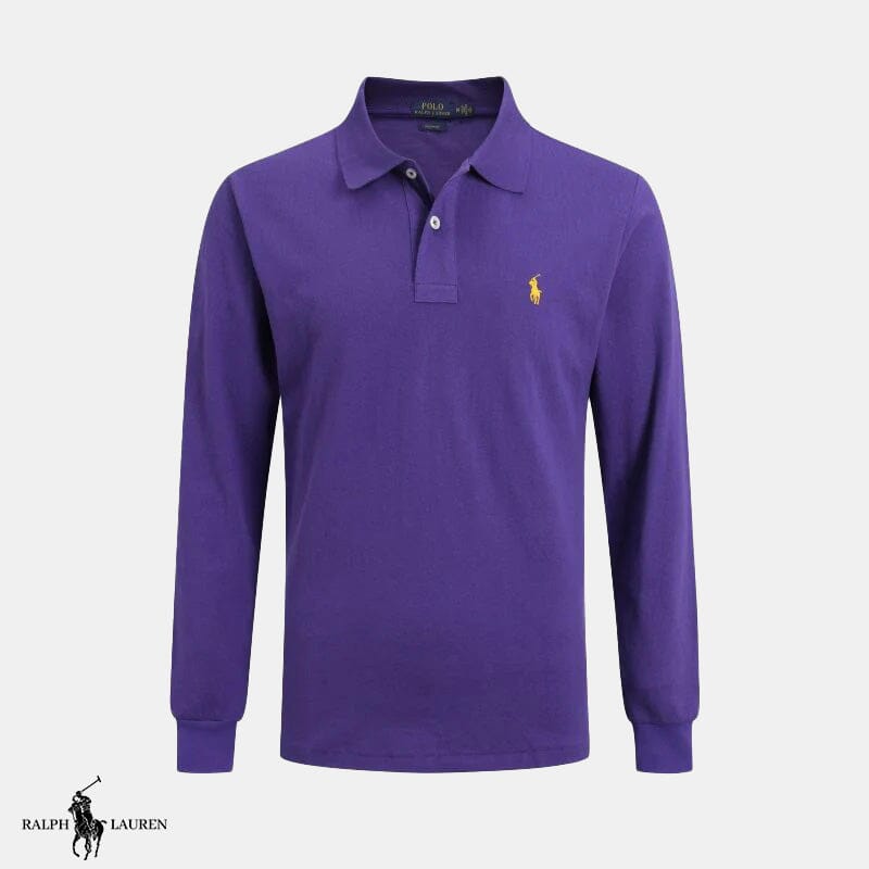 Long-sleeved polo shirt Bernard Grimberg Mauve S 