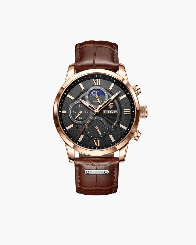 Lugano Classic Watch (Waterproof) Bernard Grimberg Brown / Black 