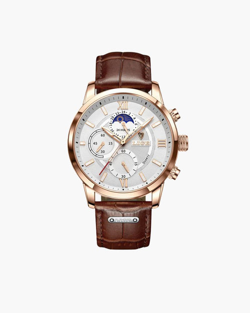 Lugano Classic Watch (Waterproof) Bernard Grimberg Brown / White 