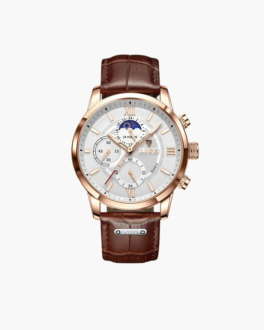 Lugano Classic Watch (Waterproof) Bernard Grimberg Brown / White 