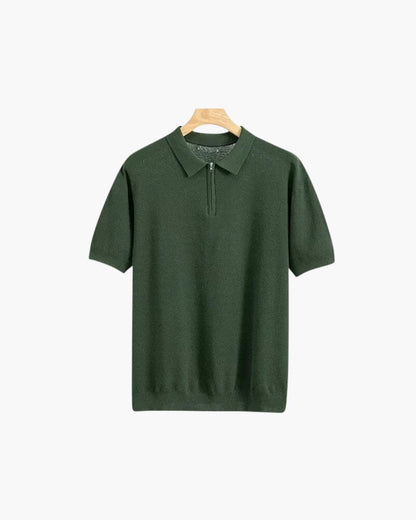 Marbella Zip Up Polo Bernard Grimberg WorldWide Dark Green S 