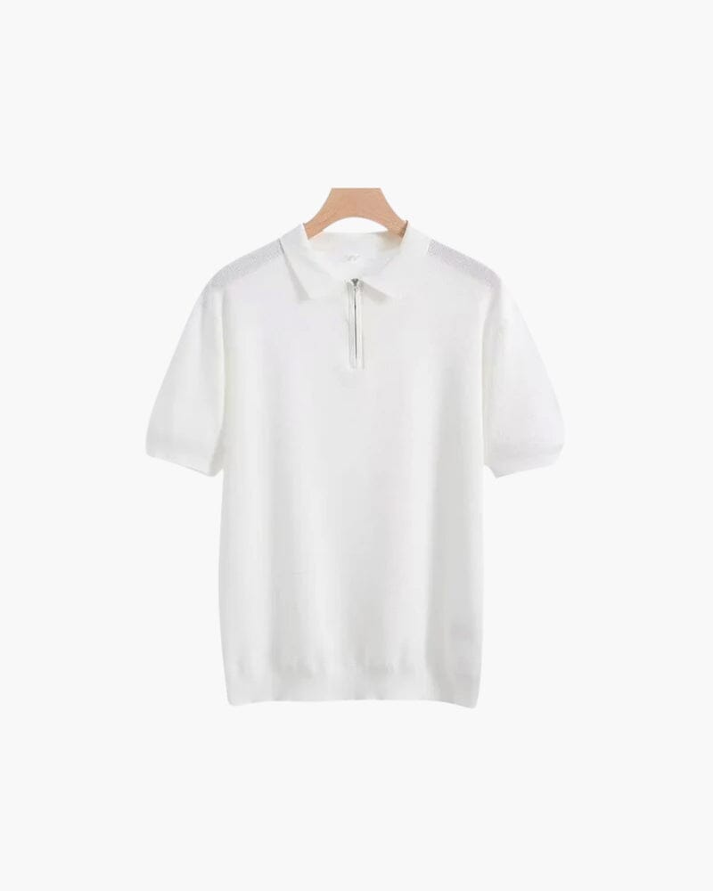 Marbella Zip Up Polo Bernard Grimberg WorldWide White S 