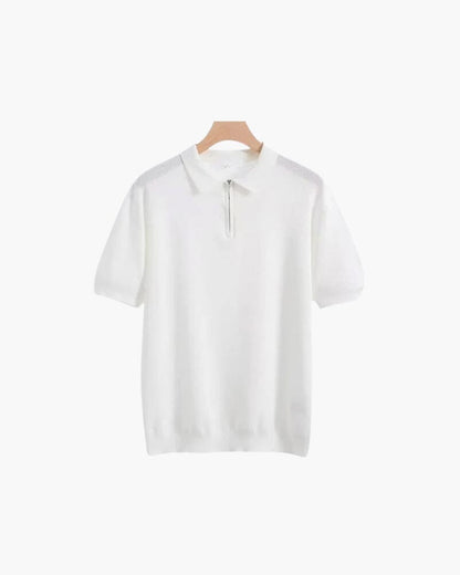 Marbella Zip Up Polo Bernard Grimberg WorldWide White S 