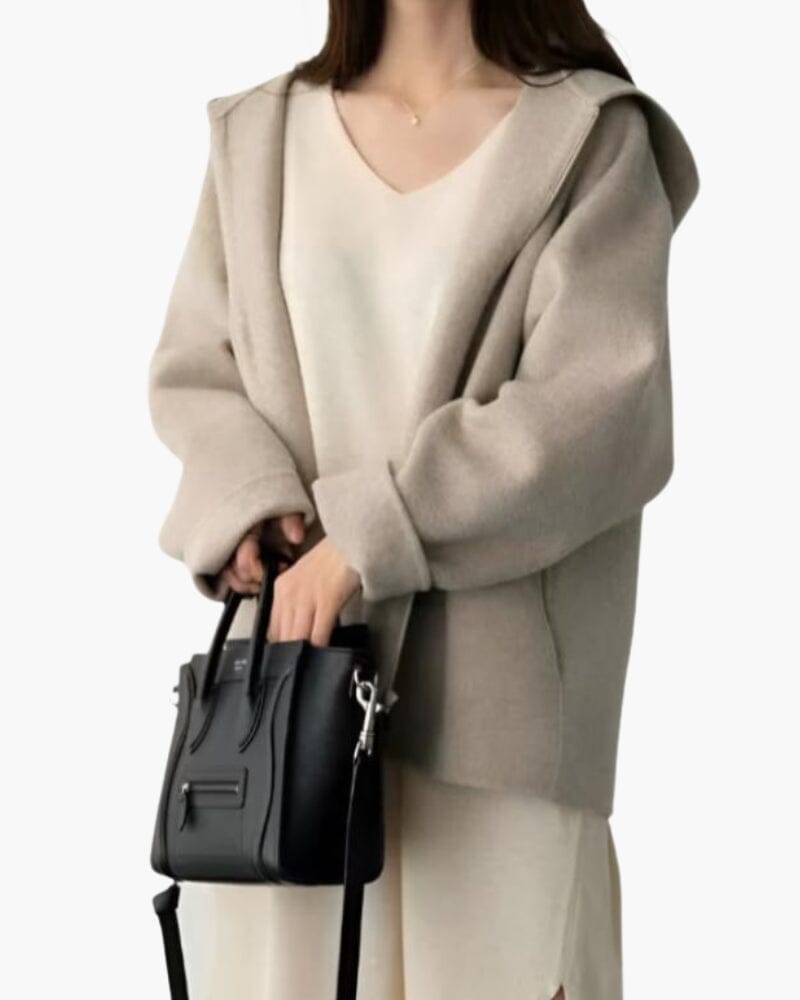 Marlow Wool Zip Coat Bernard Grimberg Women Beige S 