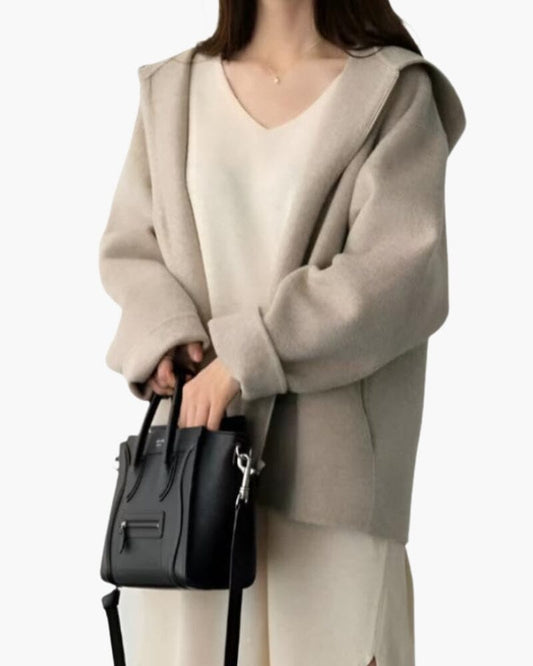 Marlow Wool Zip Coat Bernard Grimberg Women Beige S 