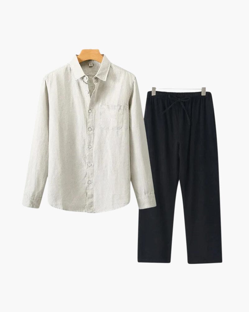 Old Money Linen Combo (Longsleeve) Bernard Grimberg WorldWide Beige Black S