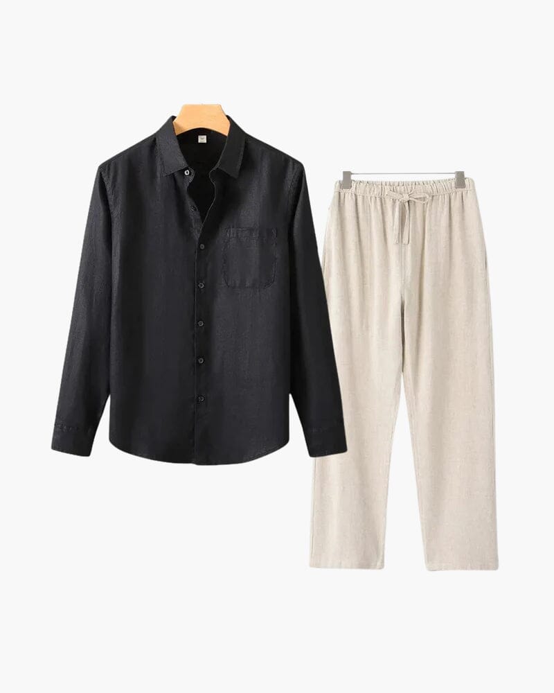 Old Money Linen Combo (Longsleeve) Bernard Grimberg WorldWide Black Beige S