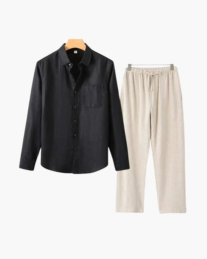 Old Money Linen Combo (Longsleeve) Bernard Grimberg WorldWide Black Beige S