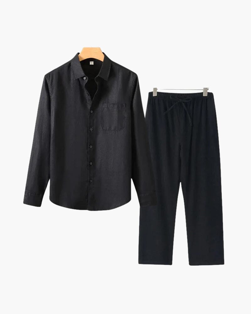 Old Money Linen Combo (Longsleeve) Bernard Grimberg WorldWide Black Black S