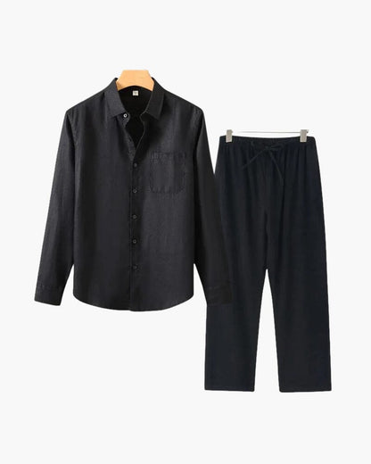 Old Money Linen Combo (Longsleeve) Bernard Grimberg WorldWide Black Black S