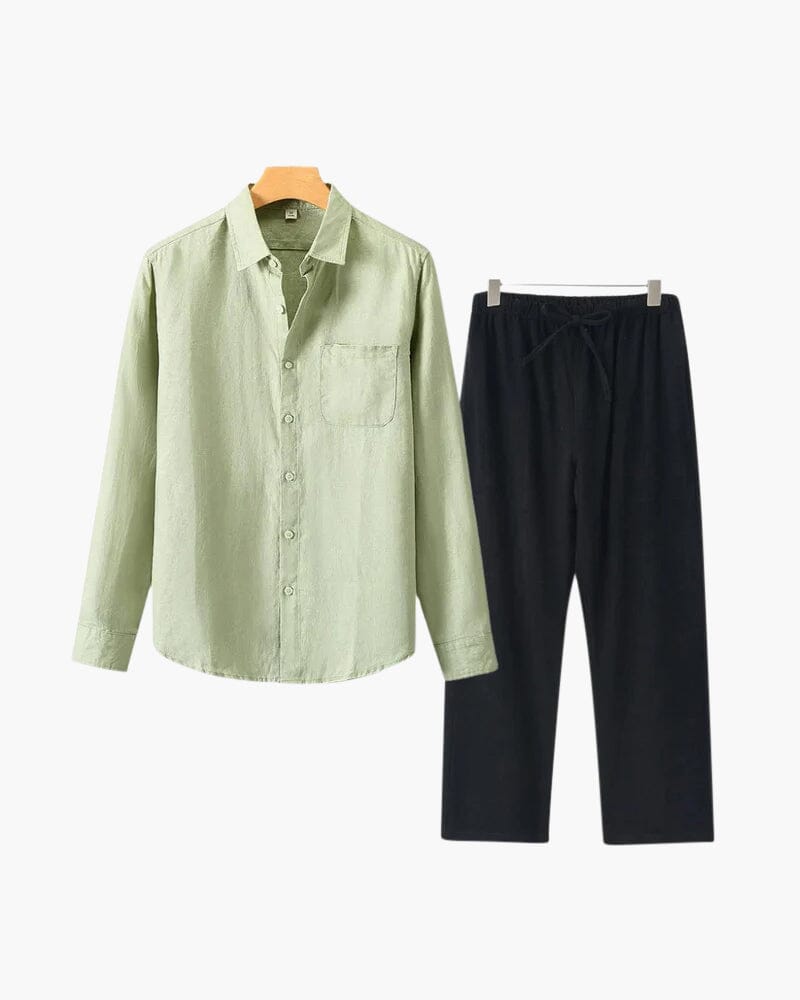 Old Money Linen Combo (Longsleeve) Bernard Grimberg WorldWide Mint Green Black S