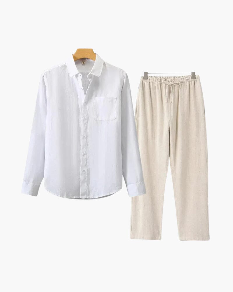 Old Money Linen Combo (Longsleeve) Bernard Grimberg WorldWide White Beige S