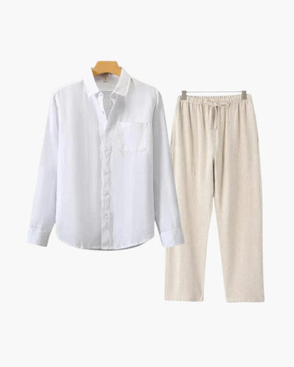 Old Money Linen Combo (Longsleeve) Bernard Grimberg WorldWide White Beige S