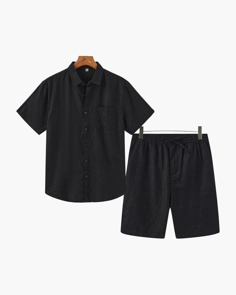 Old Money Linen Combo (Shorts) Bernard Grimberg WorldWide Black Black S