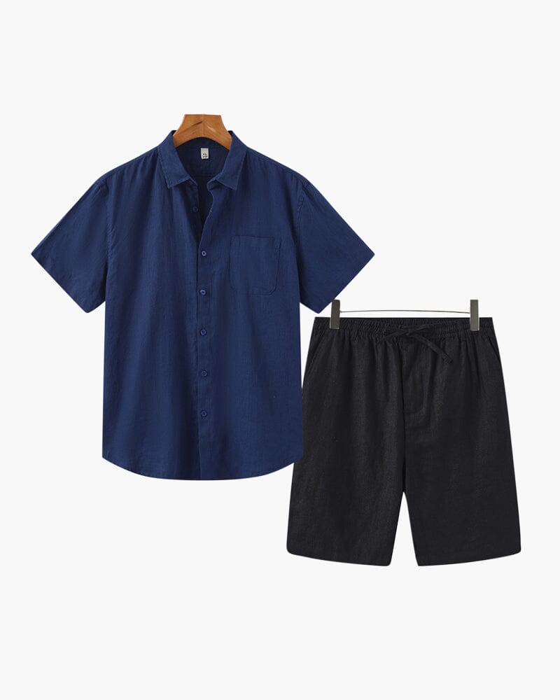 Old Money Linen Combo (Shorts) Bernard Grimberg WorldWide Blue Black S