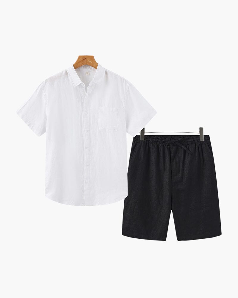 Old Money Linen Combo (Shorts) Bernard Grimberg WorldWide White Black S