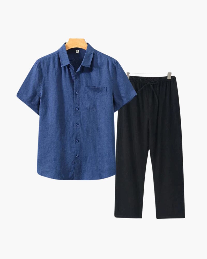 Old Money Linen Combo (Shortsleeve) Bernard Grimberg WorldWide Blue Black XS