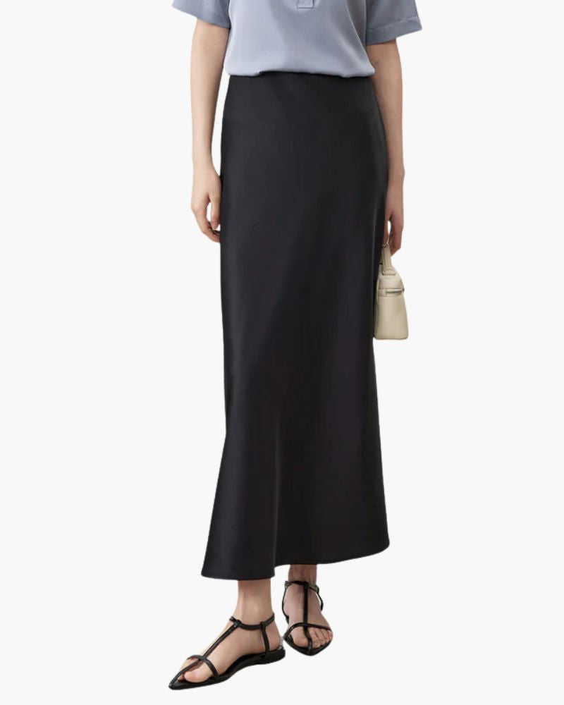Old Money Silk Skirt Bernard Grimberg Women Black S 