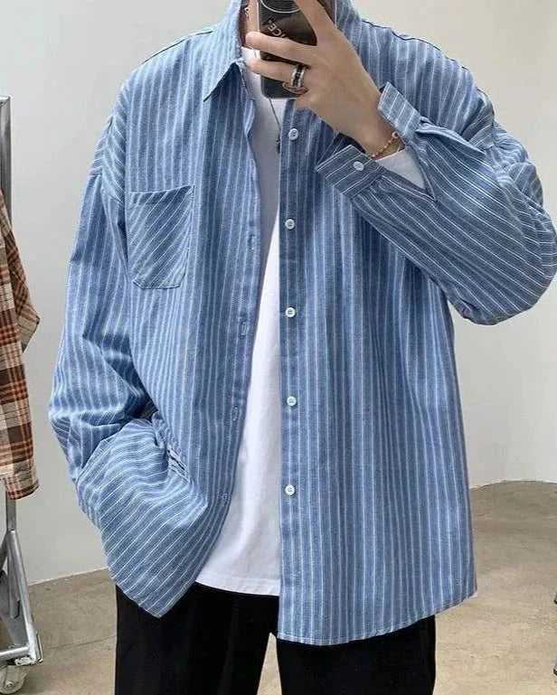Oversized Striped Shirt oldmoneystyle 