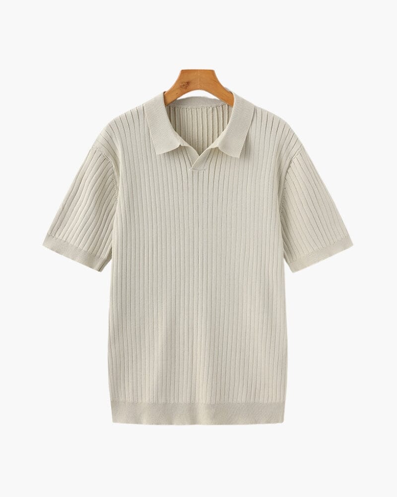 Premium Ribbed Polo Bernard Grimberg Beige XS 